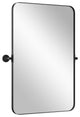 Rectangular Framed Wall Mounted Bath Mirror, Black, 24" X 35"