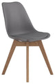 Pemberly Row Faux Leather Upholstered Side Chairs in Gray Finish