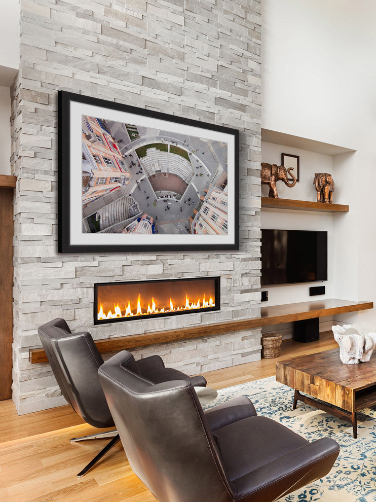"Stadium Seating" Framed Painting Print by Karolis Janulis