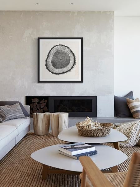 "Tree Ring II" Framed Painting Print, 12"x12"