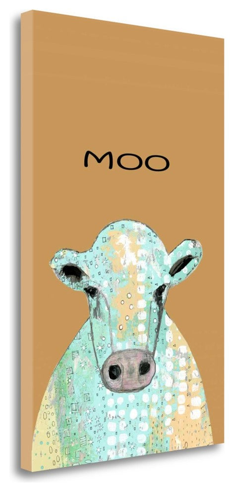 "Moo Cow" By Sarah Ogren, Giclee Print on Gallery Wrap Canvas, Ready to Hang