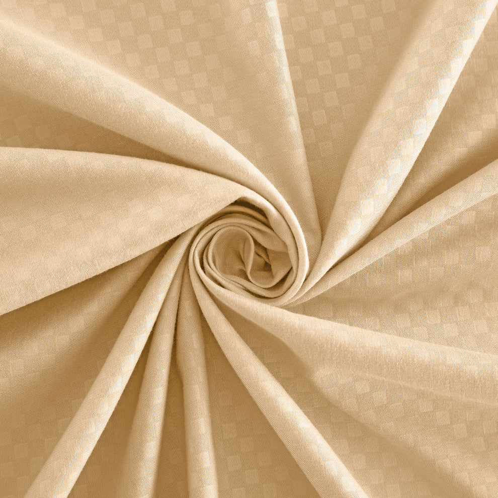 Tobol 6 Piece Embossed Sheet Set, Beige, Twin