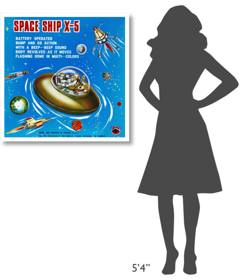"Space Ship X-5" Digital Paper Print by Retrorocket, 32"x32"
