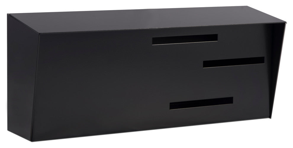Locking Mid Century Modern Mailbox, Monochromatic, Black