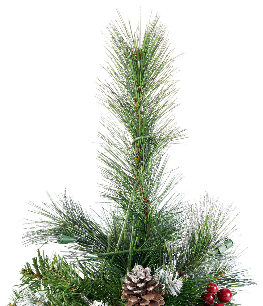 4.5' Mixed Spruce Artificial Christmas Tree, Pre-Lit Clear
