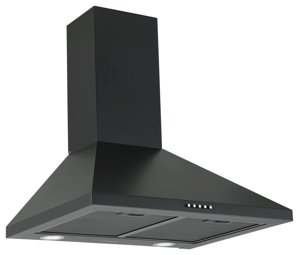 Ancona 24" 440 CFM Convertible Wall Pyramid Range Hood, Matte Black