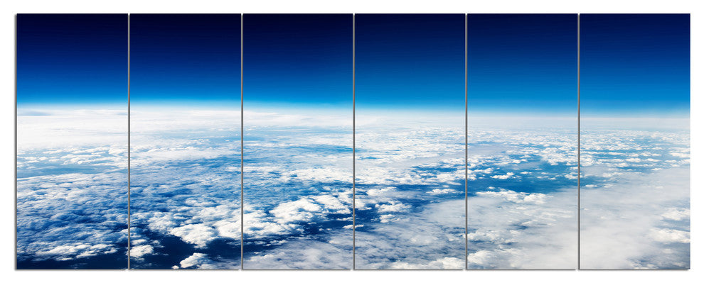 Stunning View from Airplane, Landscape Canvas Art Print, 70"x28", 6 Panels