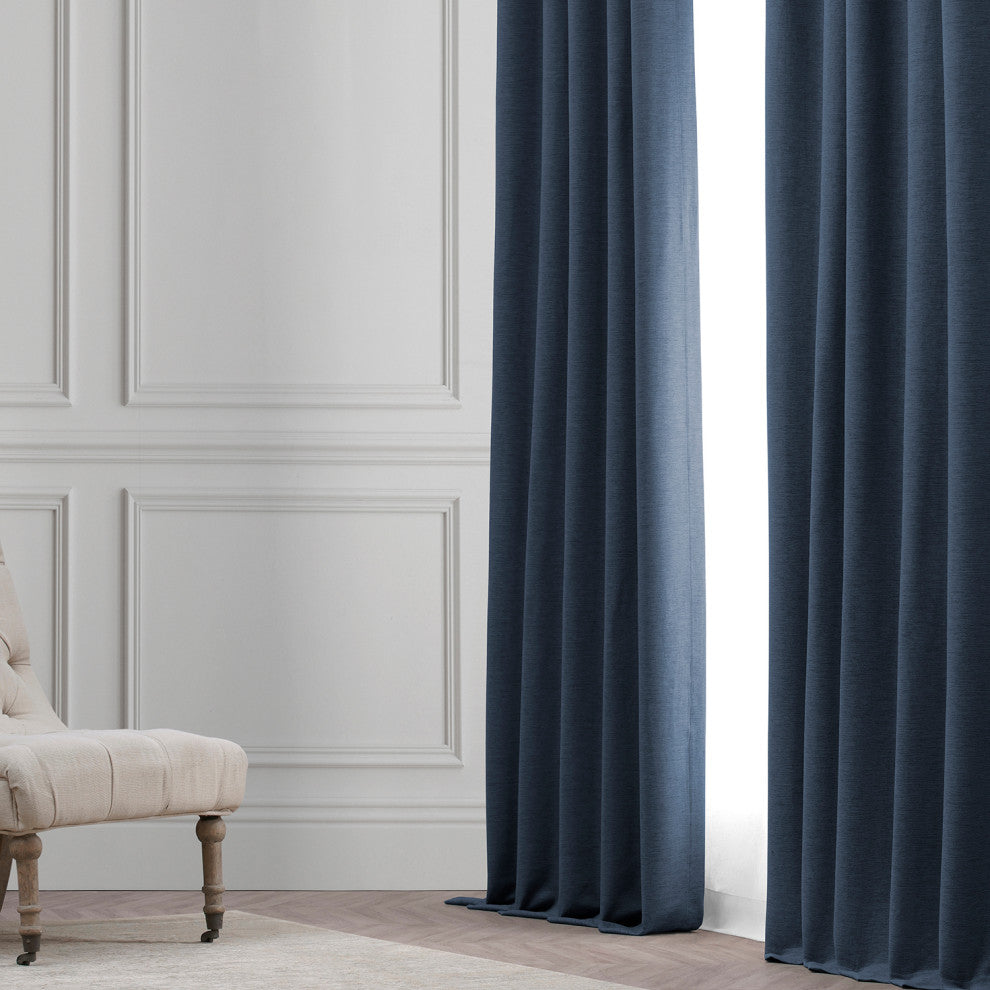 Bellino Blackout Room Darkening Curtain Single Panel, Wild Blue, 50"x96"