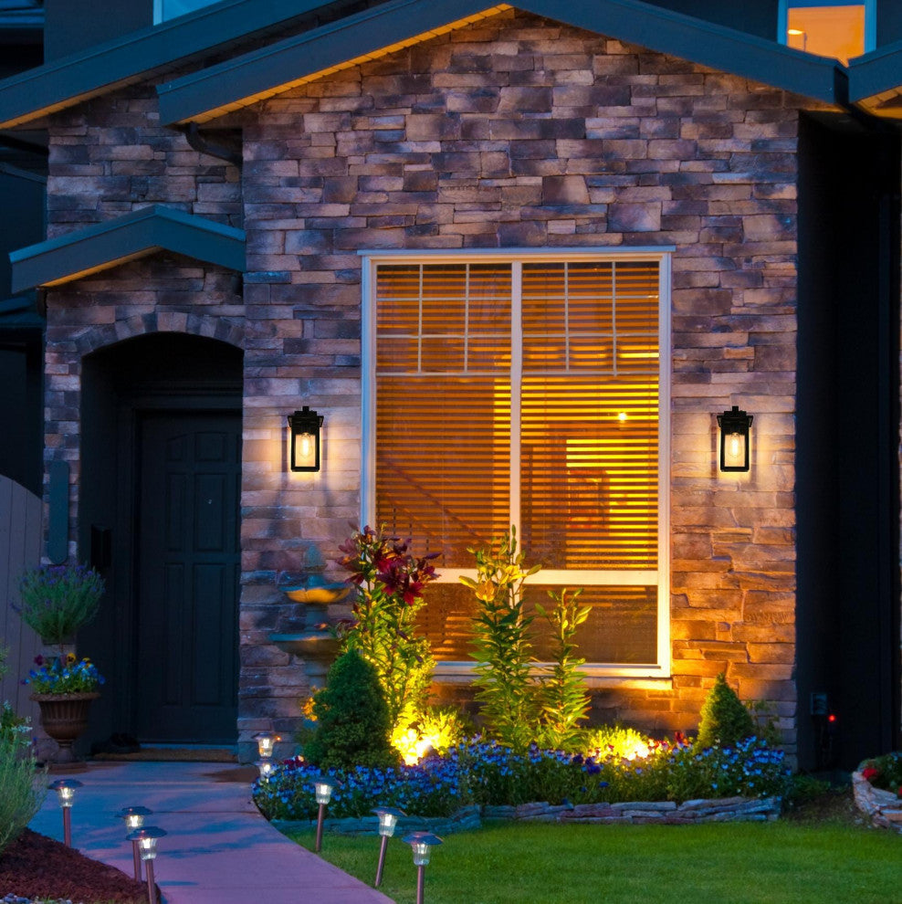 Home Living 6" Outdoor Wall Sconce, Black