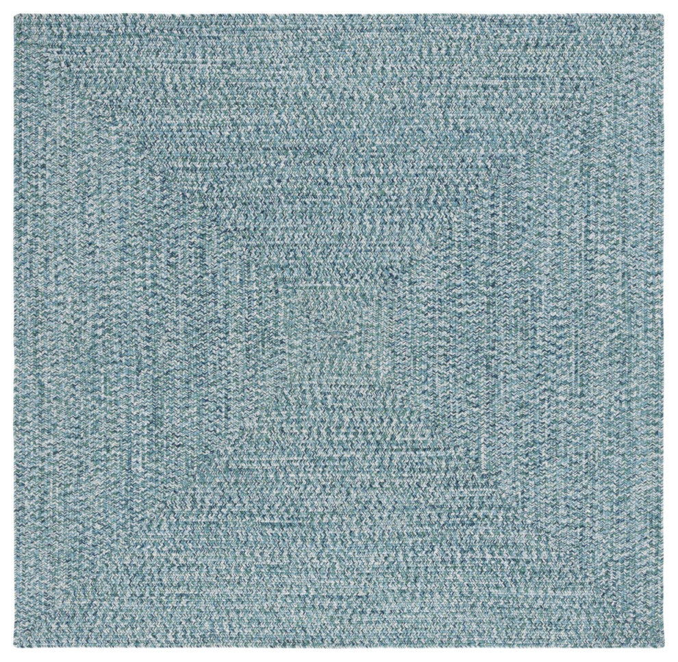 Safavieh Braided BRA201 Rug Machine-Washable, Teal/Green, 9' Square