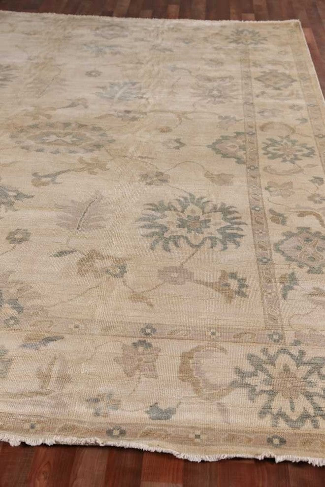Verna Antique-Style Woven Oushak Rug, Ivory, 14'x18'