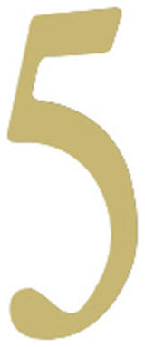 3" Brass Self Adhesive Address, Number 5