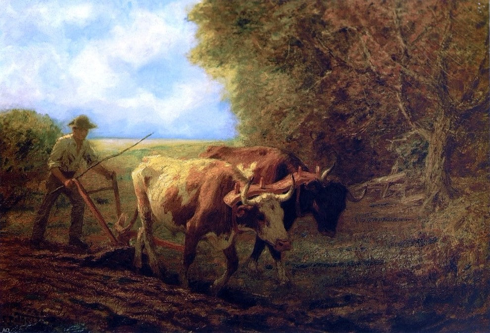 Edward Potthast Fall Plowing - 18" x 27" Premium Canvas Print