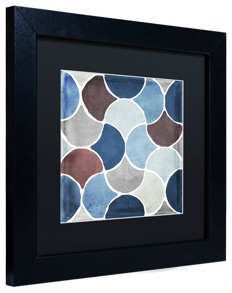 Color Bakery 'Moroccan Blues II' Art, Black Frame, Black Matte, 11"x11"