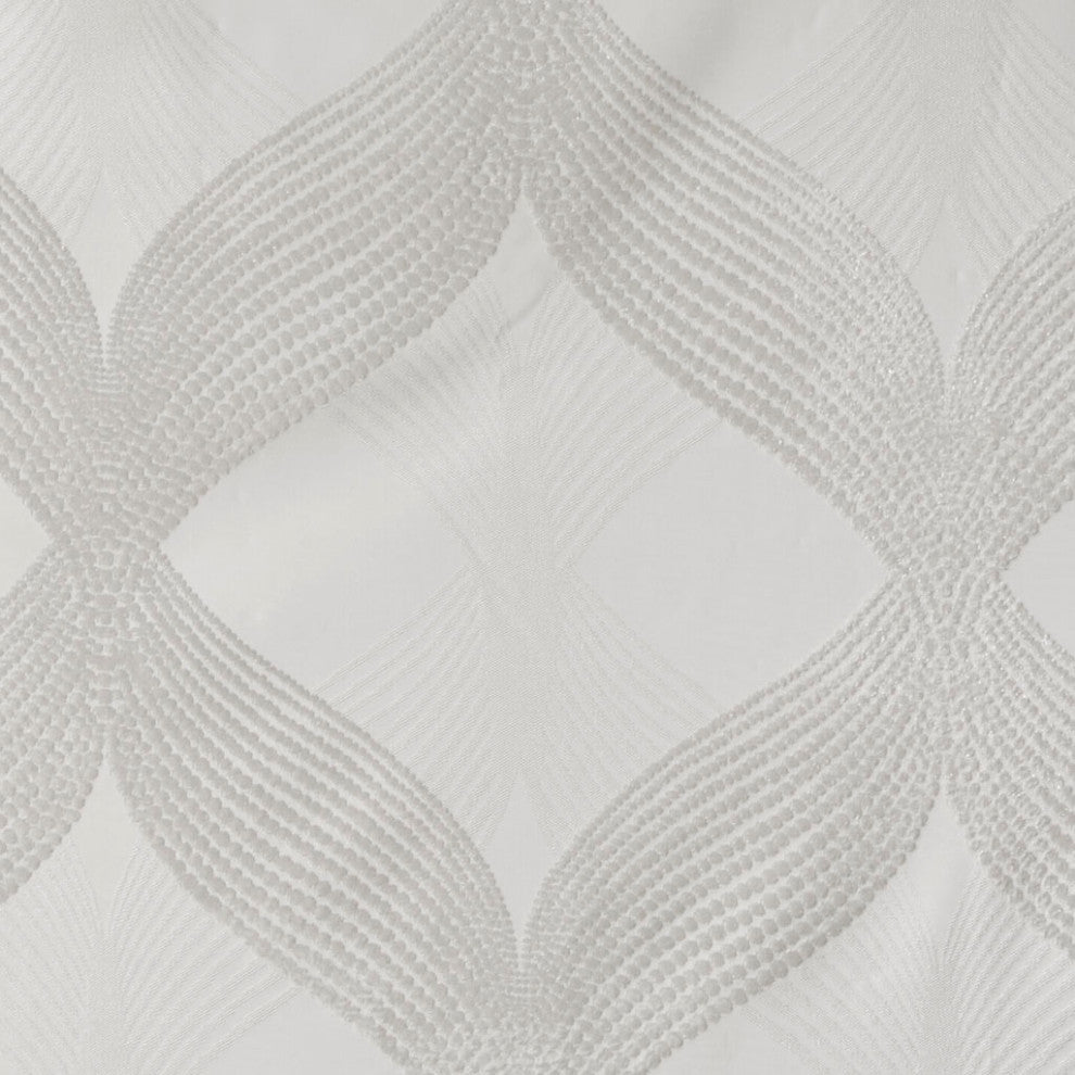 SunSmart Bentley Ogee Total Blackout Window Curtain Panel, White, White, 95"