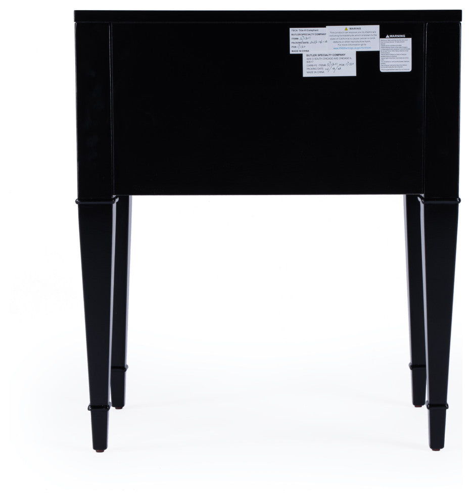 Kai 2 Drawer Burl Wood End Table, Black Licorice