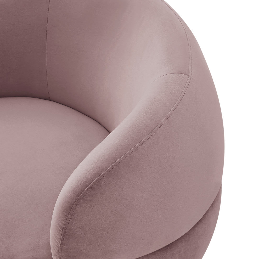 Inspired Home Shaniyah Accent Chair, Swivel, Blush/Chrome Velvet