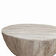 Distressed Mango Wood Coffee Table, Round Shape, Washed Light Brown