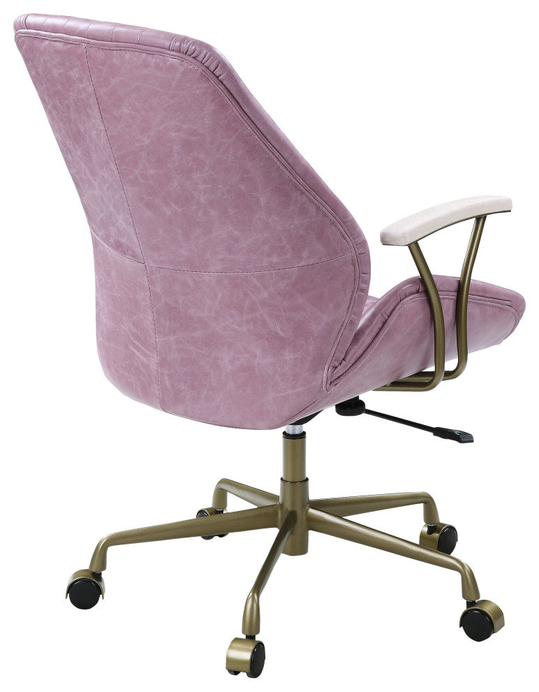 ACME Hamilton Office Chair, Pink Top Grain Leather