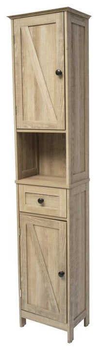 Dune Freestanding Bathroom Linen Tower Storage Cabinet, Brown