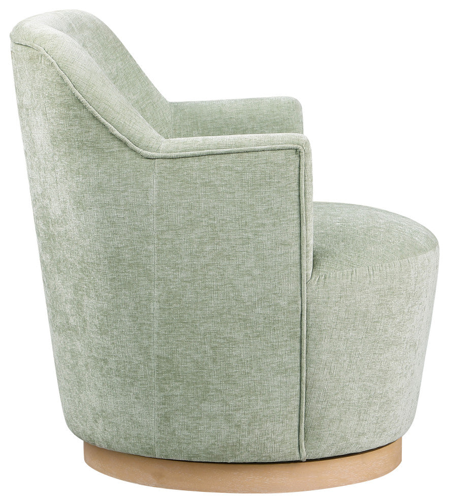 Clarita Swivel Accent Chair, Mint, Chenille Fabric