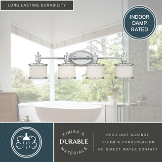 Vaxcel Carlisle 4-Light Vanity, Chrome