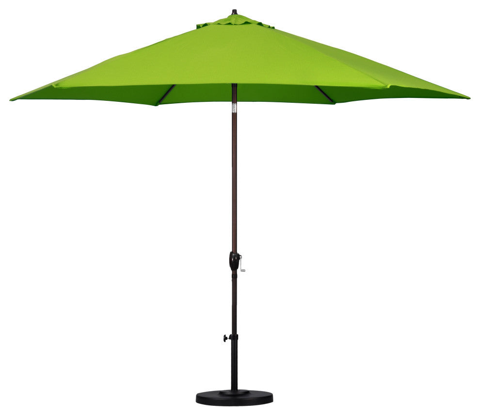 Astella 11' Round Table Patio Umbrella, Auto Crank Lift, Polyester, Lime Green