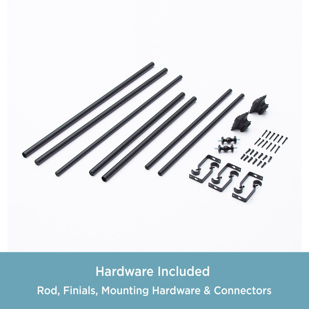 KenneyÂ® Mission 3/4" Decorative Bay Window Curtain Rod, Black