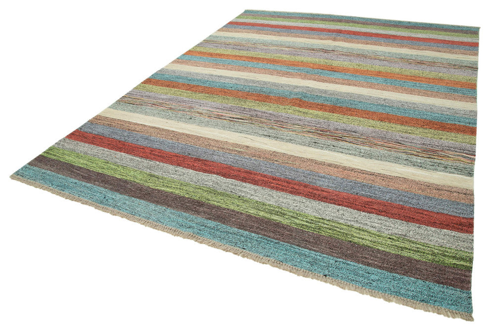 Rug N Carpet - Hand-knotted Turkish 8' 0'' x 10' 6'' Unique Wool Kilim Rug