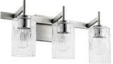 Quorum 520-3-65 Three Light Vanity, Satin Nickel Finish