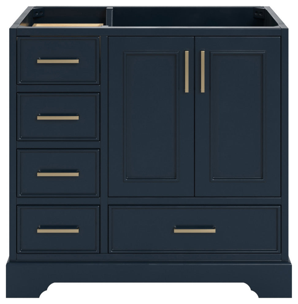 Ariel Stafford 36" Single Right Offset Sink Bathroom Vanity Base, Midnight Blue
