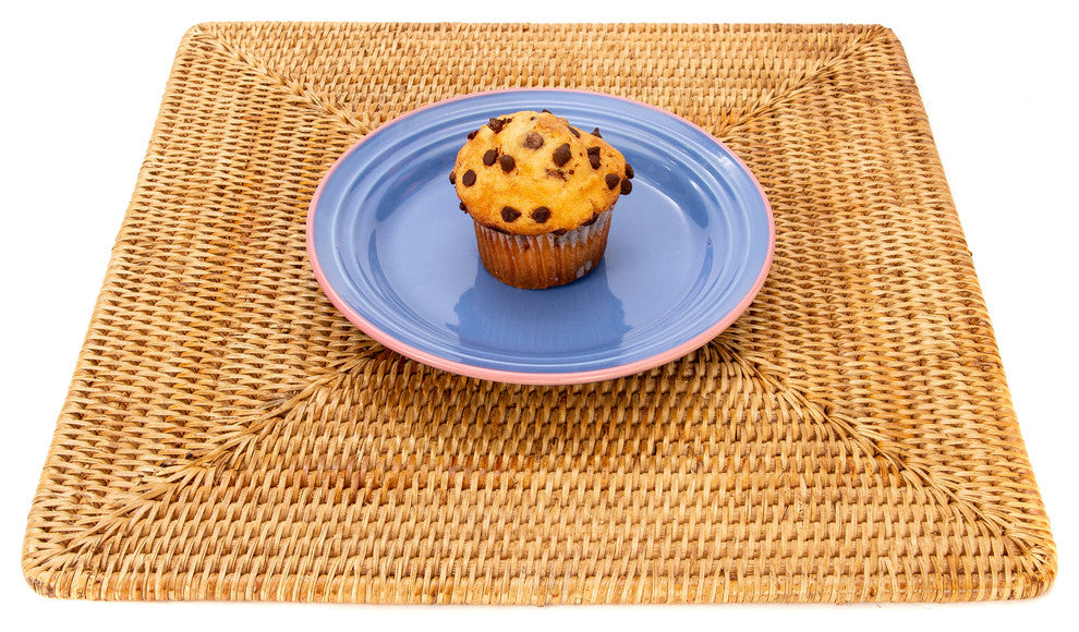 Artifacts Rattan™ Square Placemat, Honey Brown, Small