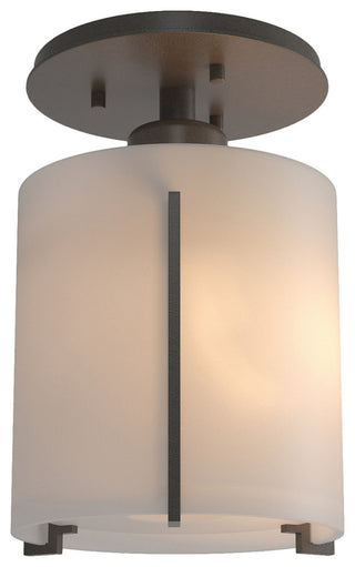 Exos Round Semi-Flush, Dark Smoke Finish, Opal Glass