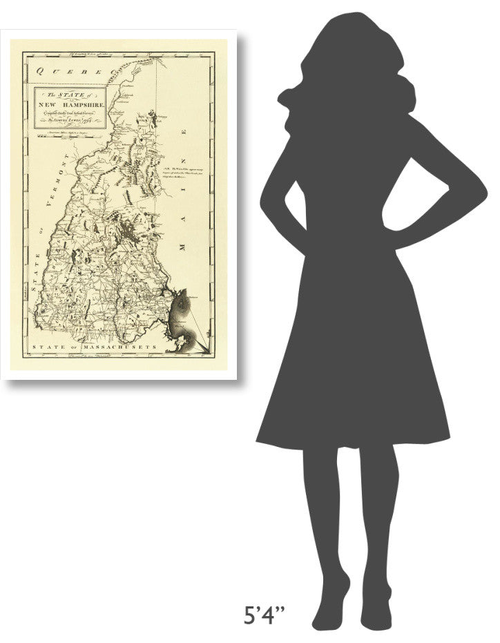 "State of New Hampshire, 1794" Digital Paper Print by Mathew Carey, 26"x38"