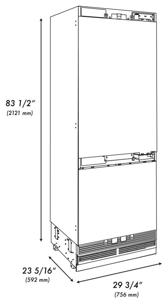 ZLINE 30" Built-in Refrigerator With a Gold Handle, RBIVZ-30-G