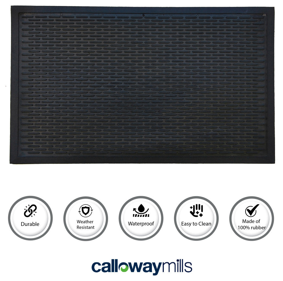 Rubber Ridge Scraper Doormat, 22"x34"