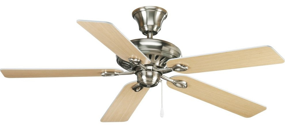 52" 5-Blade Ceiling Fan Finished, Brushed Nickel, White Cherry