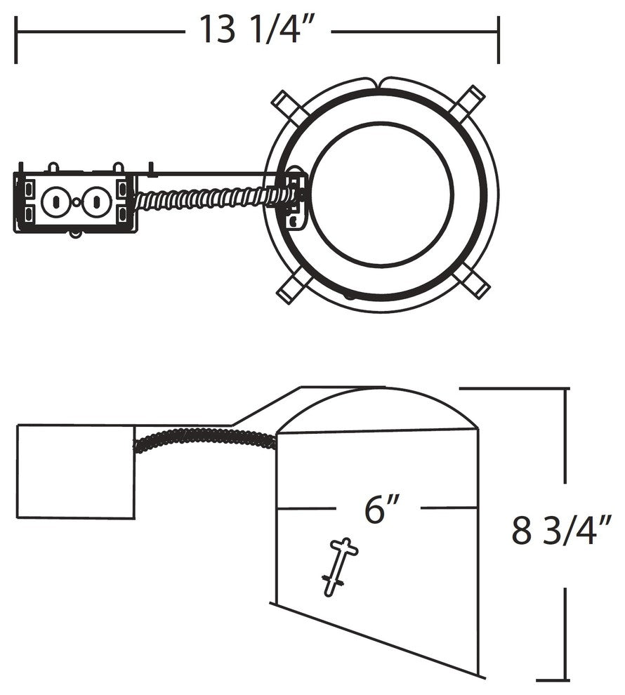 NICOR 17020R 6 inch Sloped Recessed Housing for Remodel Applications, Non-IC