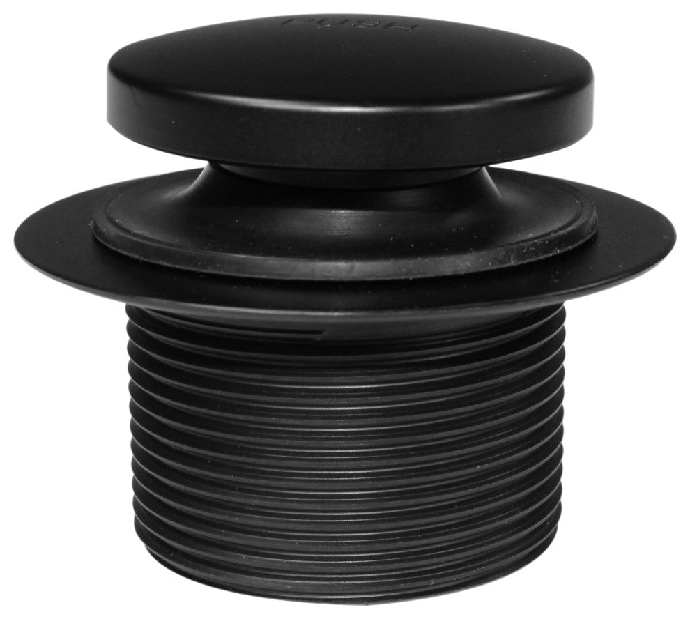White 1.5" Tubular Tip Toe Bath Waste In Powder Coated White, Powder Coated Flat Black