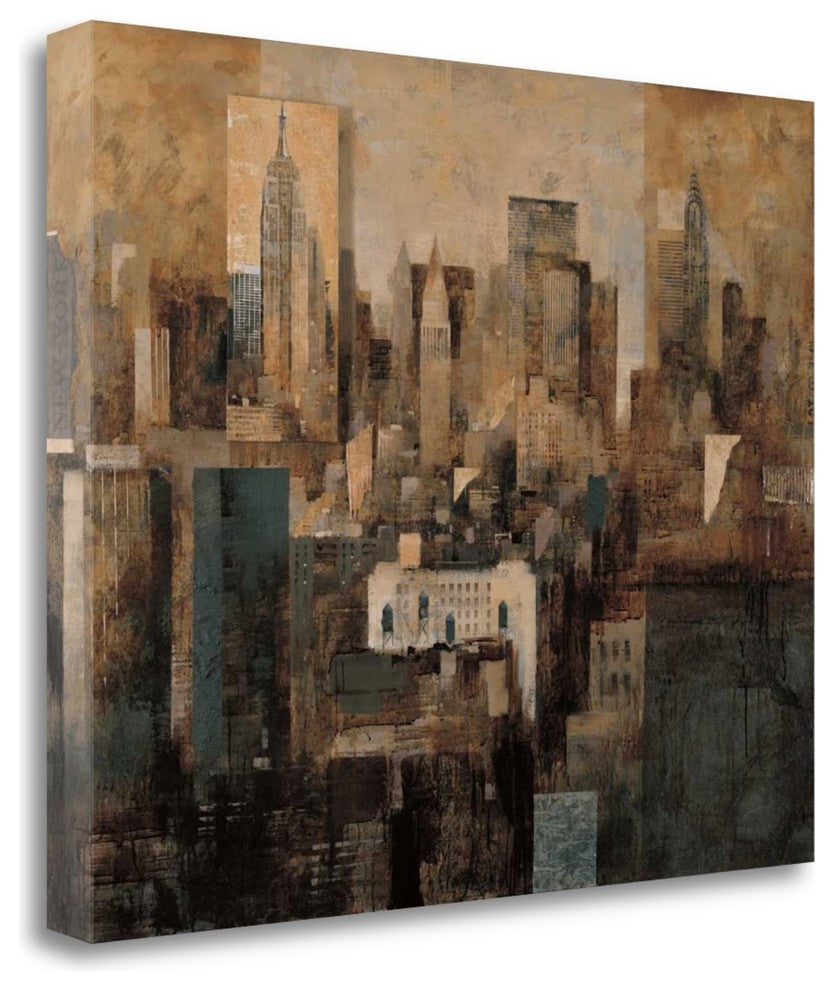 "Manhattan And Black Structures" By Marti Bofarull, Gallery Wrap Canvas