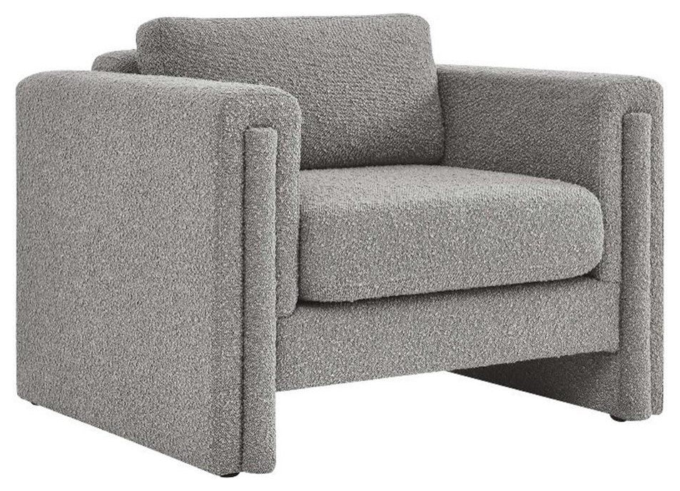 Modway Visible Upholstered Modern Boucle Fabric Armchair in Light Gray