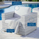 Lounge Chair Armchair, Rattan, Wicker, Gray White, Modern, Outdoor Patio