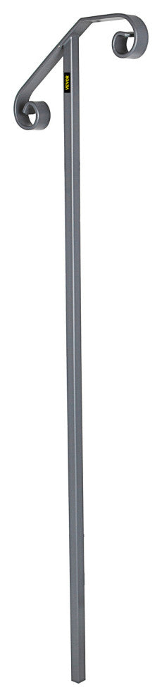 Handrails for 1 - 2 Steps Outdoor Stair Railing Single Post Iron Handrail, Gray