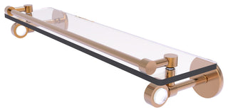 Clearview 22" Glass Shelf with Gallery Rail, Brushed Bronze