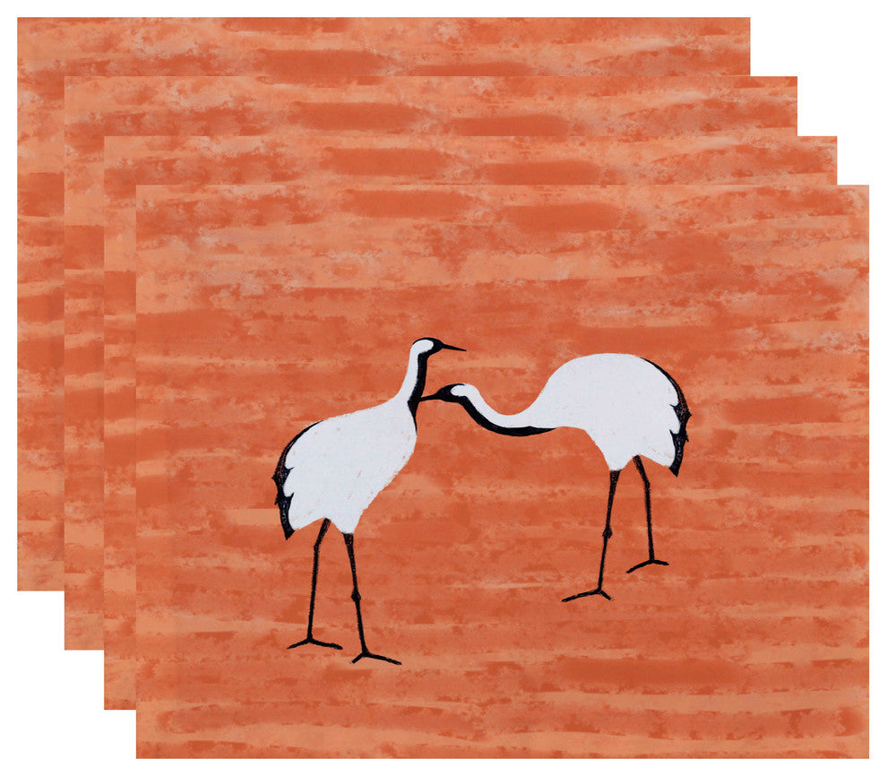 18"x14" Stilts, Animal Print Placemat, Set of 4, Coral
