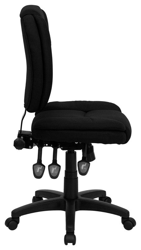 Flash Furniture Mid Back Ergonomic Office Swivel Chair in Black