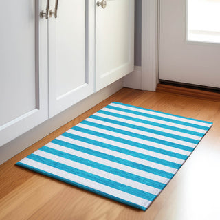 Premium Machine Washable Mayfield AMF528 Teal 1'8" x 2'6" Rug