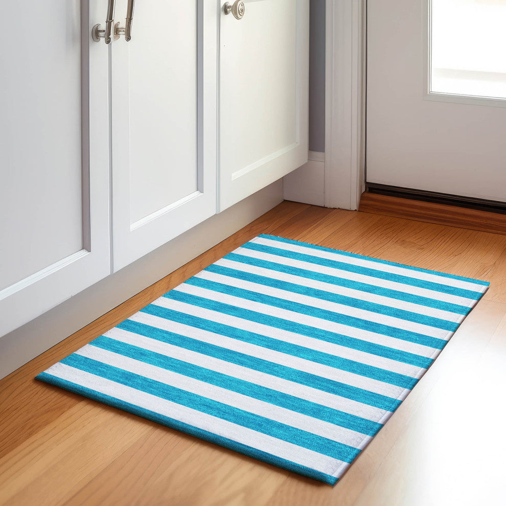 Premium Machine Washable Mayfield AMF528 Teal 1'8" x 2'6" Rug