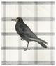 Raven on Plaid 50x60 Sherpa Fleece Blanket
