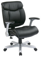 Executive Bonded Leather Chair, Silver/Black